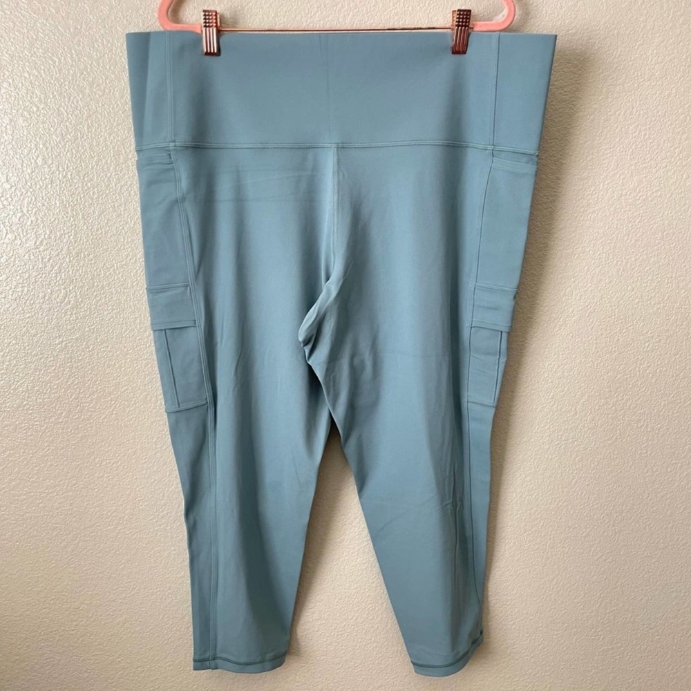 Athleta Leggings Womens Size 3X Green Salutation Cargo 7/8 Tight High Rise NWT